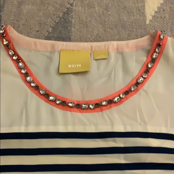 Anthropologie silk top w/ jewel necklace - Size L - Picture 2 of 3
